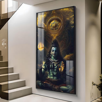 Shiv Ji Premium Acrylic Glow Light Frame
