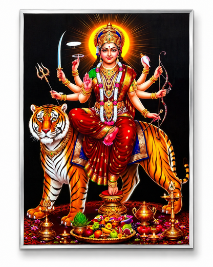Durga Mata  Premium Acrylic Glow Light Frame