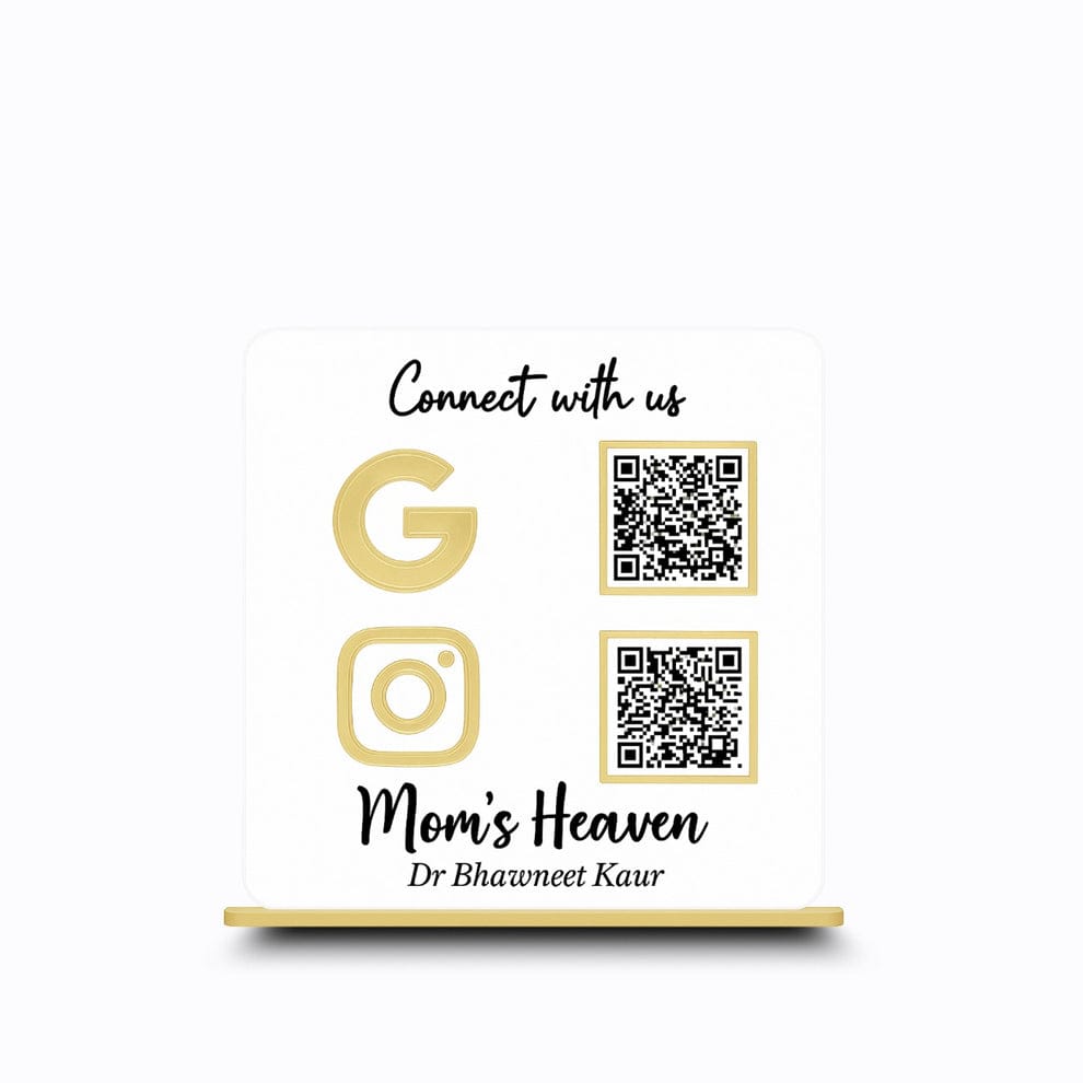 2 QR white Colour Standee